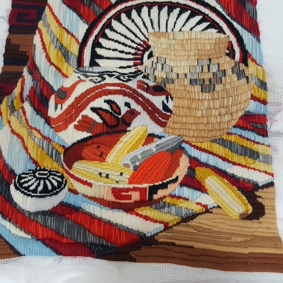 Finished Complete Needle Point Southwest Aztec - Picture 4 of 8